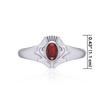 Thistle Silver Ring with Gemstone TRI1915 - Jewelry
